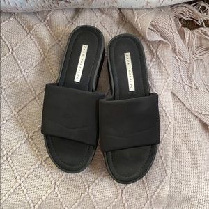 Black platform sandals
